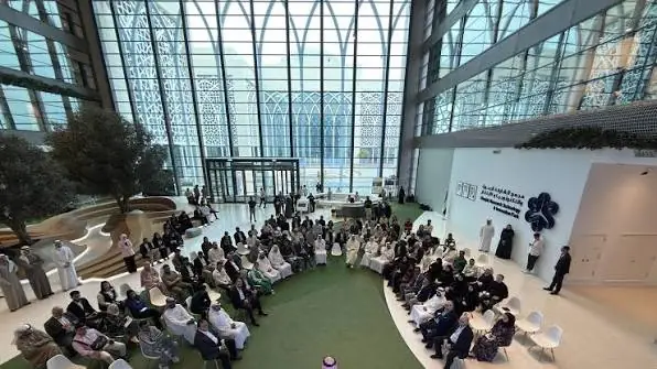 The atrium during an AI Hub gathering